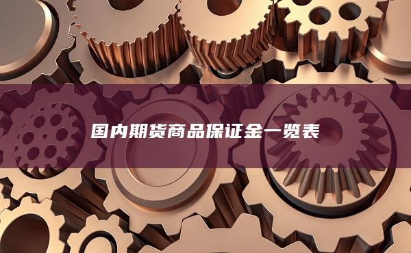 国内期货商品保证金一览表