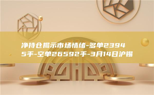 净持仓揭示市场情绪